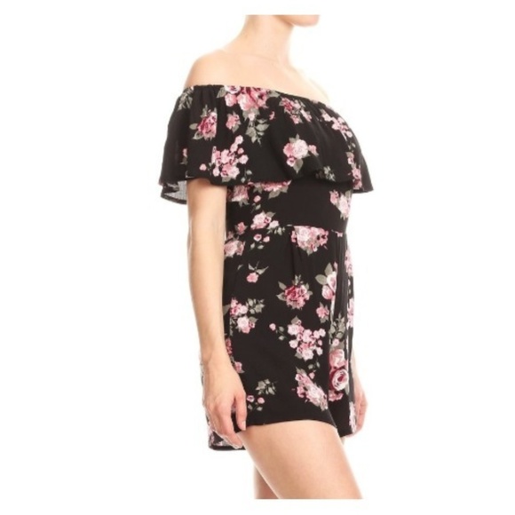 ❤Host Pick! 🌺Floral Romper Off Shoulder Ruffles - Picture 4 of 5